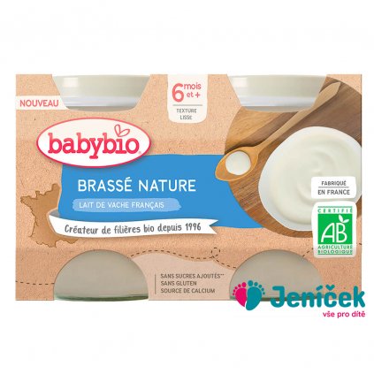 BABYBIO Brassé z francouzského mléka natur 2x 130 g