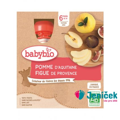 BABYBIO Jablko fík 4x 90 g