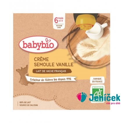 BABYBIO Kapsička krém vanilka krupička 4x 85 g