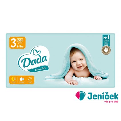 DADA Extra Soft Pleny jednorázové 3 Midi (4-9 kg) 56 ks