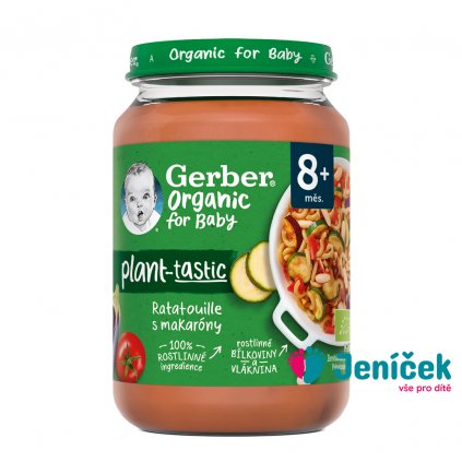 GERBER Organic 100% rostlinný příkrm ratatouille s makaróny ​190 g