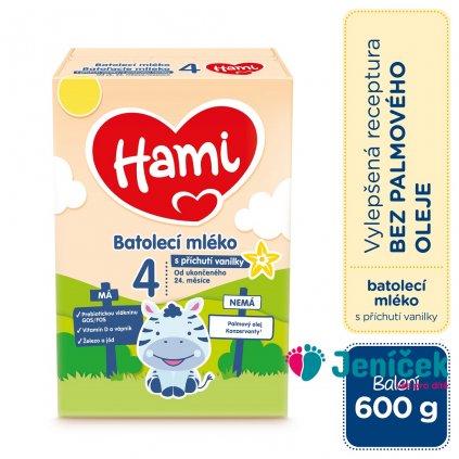 HAMI 4 Mléko batolecí s příchutí vanilky 600 g
