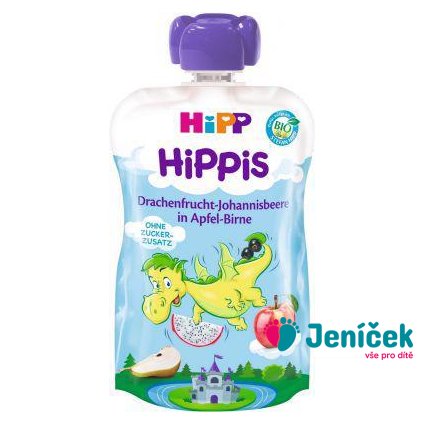 HiPP BIO HiPPis Jablko, Hruška, Dračí ovoce, Černý rybíz (12m+) 100 g