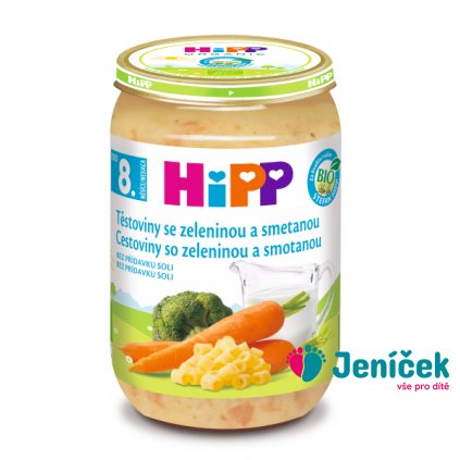 HiPP BIO Těstoviny se zeleninou a smetanou od 8. měsíce, 220 g