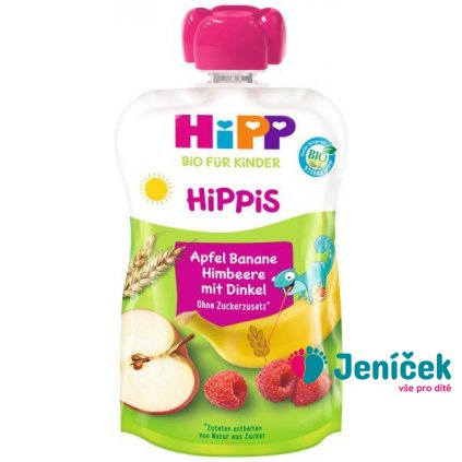 HiPP HiPPies BIO Jablko, banán, maliny, celozrnné obiloviny 100 g, 12m+