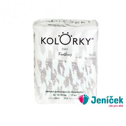 KOLORKY DAY Pleny jednorázové eko, peří XL (12-16 kg) 17 ks