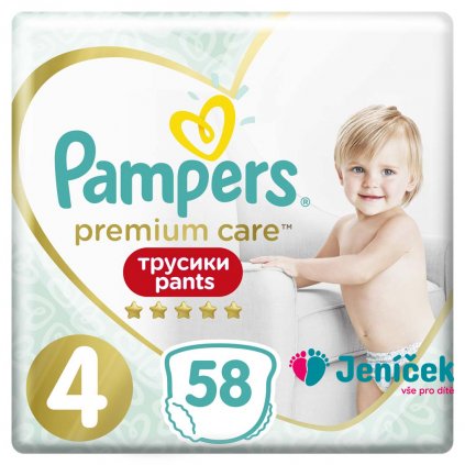 PAMPERS Premium Care Pants Kalhotky plenkové jednorázové 4 (9-15 kg) 58 ks