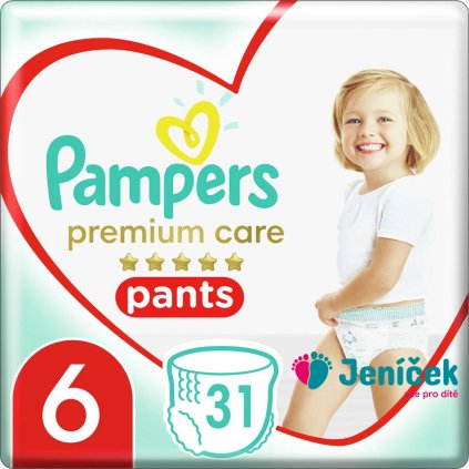 PAMPERS Premium Care Pants Kalhotky plenkové jednorázové 6 (16 kg+) 31 ks