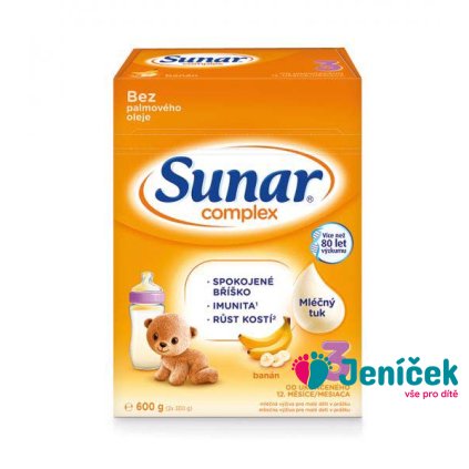 SUNAR Complex 3 Mléko batolecí Banán 600 g