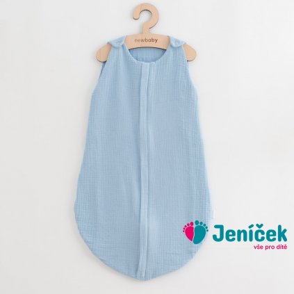 Mušelínový spací vak pro miminka New Baby modrý