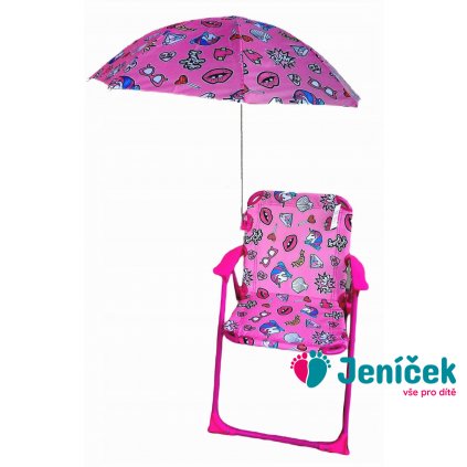 Dětská campingová židlička Jednorožec růžový