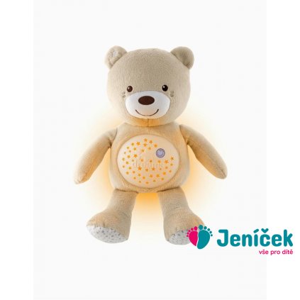 CHICCO Medvídek uspáváček s projektorem a hudbou Baby Bear First Dreams neutral béžová 0m+