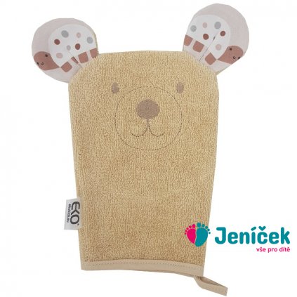 EKO Žínka bavlněná s oušky Bear Beige 20x15 cm