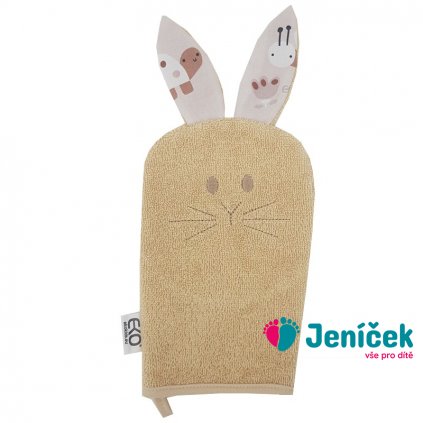 EKO Žínka bavlněná s oušky Bunny Beige 20x15 cm