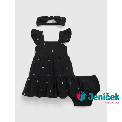 Baby vzorované šaty Černá