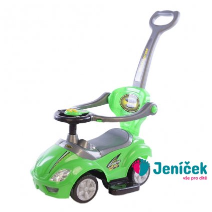 Dětské odrážedlo s vodící tyčí 3v1 Baby Mix Mega Car zelené