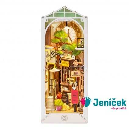 RoboTime Zarážka na knihy miniatura domečku Slunečné městečko