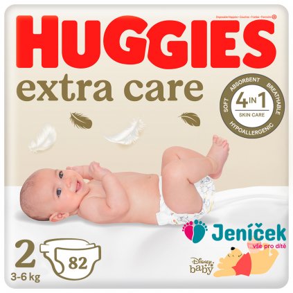 HUGGIES® Extra Care pleny jednorázové 2 (3-6 kg) 82 ks