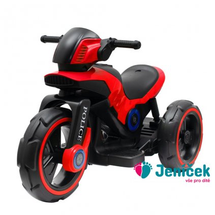 Dětská elektrická motorka Baby Mix POLICE červená