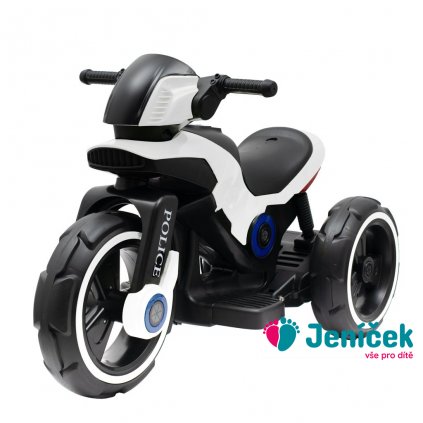 Dětská elektrická motorka Baby Mix POLICE bílá