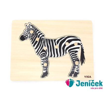 Dětské dřevěné puzzle vkládačka Montessori Viga Zebra