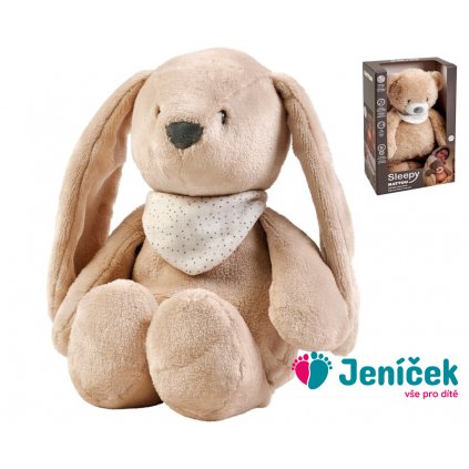 NATTOU Uspáváček plyšový hudební se světýlkem a senzorem pláče 4v1 Sleepy Bunny Beige 0m+