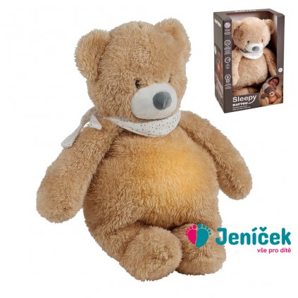 NATTOU Uspáváček plyšový hudební se světýlkem a senzorem pláče 4v1 Sleepy Bear Pale Brown 0m+