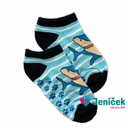 Dětské ponožky s ABS Žralok, vel. 23/26 - modré