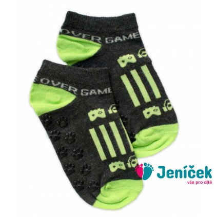 Dětské ponožky s ABS Gameover, vel. 23/26 - grafit