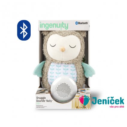 INGENUITY Mazlíček plyšový hudební sova Nally™ s bluetooth 0m+