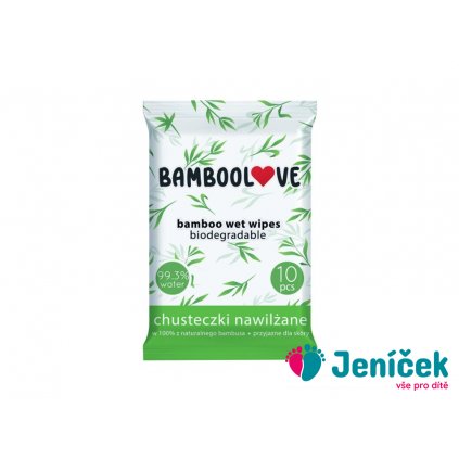 Vlhčené ubrousky bambus 10 ks