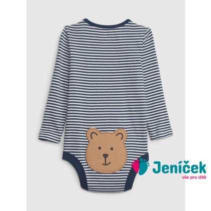 Baby pruhované body Unisex Modrá