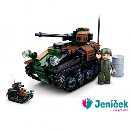 Sluban Model Bricks M38-B0750 Malý tank Wiesel AWC 2v1