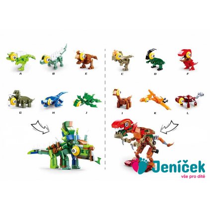 Sluban Vajíčka Qbricks M38-B0796 Dino 1ks