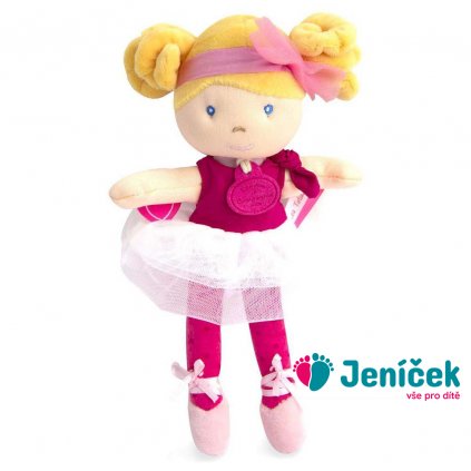 Doudou Jolijou Panenka mini baletka "Les Tutus" 23 cm tmavě růžové šaty