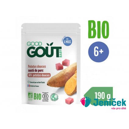 Příkrm zelenino-masový BIO Sladké brambory s vepřovým masem 120g Good Gout