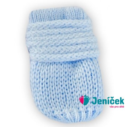 Zimní pletené kojenecké rukavičky - sv. modré, Baby Nellys