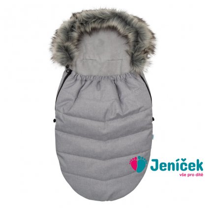 Dětský fusák New Baby s kožíškem světle šedý