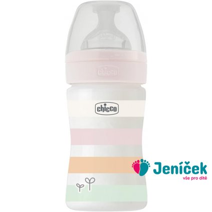 CHICCO Láhev kojenecká Well-being silikon 150 ml děvče