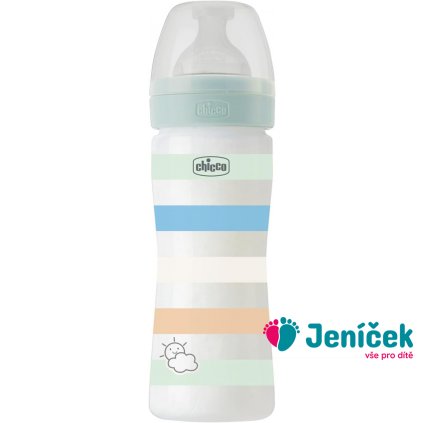 CHICCO Láhev kojenecká Well-being silikon 250 ml kluk