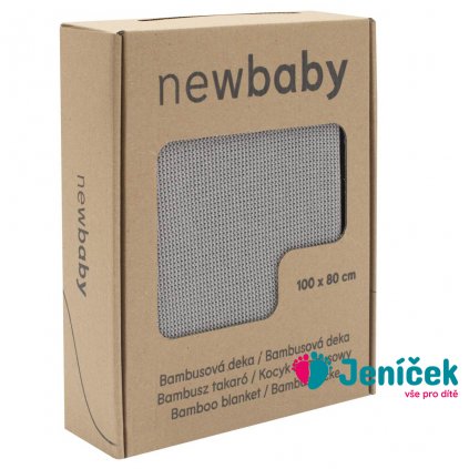Bambusová pletená deka New Baby 100x80 cm grey