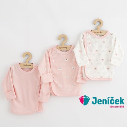 Kojenecká košilka New Baby Classic II Holka 3ks růžová
