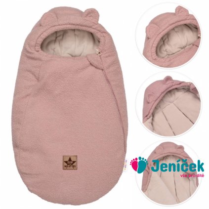 Teploučky fusak Beránek exclusiv, 85x50cm - pudrově růžový