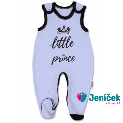 Baby Nellys Kojenecké bavlněné dupačky, Little Prince - modré