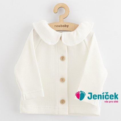 Kojenecký kabátek na knoflíky New Baby Luxury clothing Laura bílý