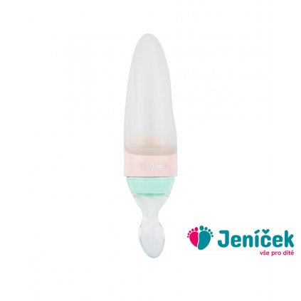 Lahvička silikonová se lžičkou 90ml Comet Pink