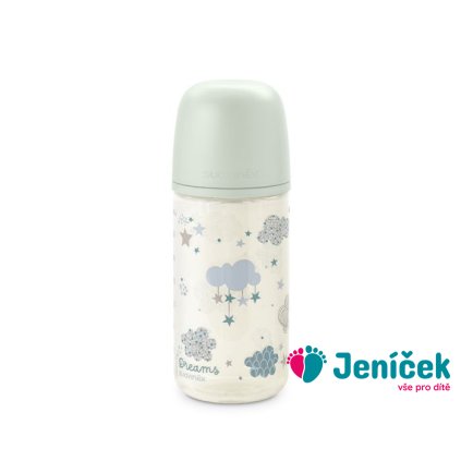 SUAVINEX | Láhev sklo DREAMS 240 ml fyziologická SX PRO +0 SF - růžová