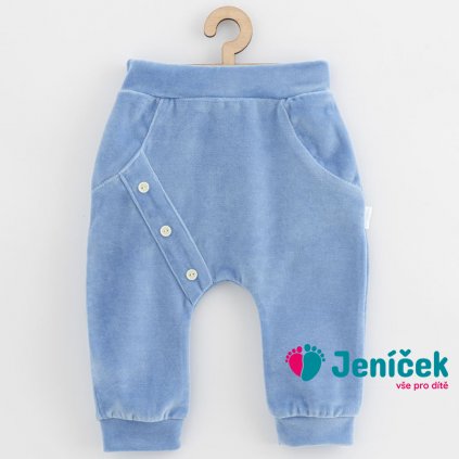 Kojenecké semiškové tepláčky New Baby Suede clothes modrá