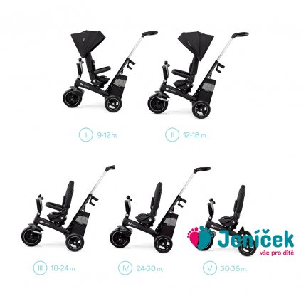 KINDERKRAFT SELECT Tříkolka Easytwist Black, Premium