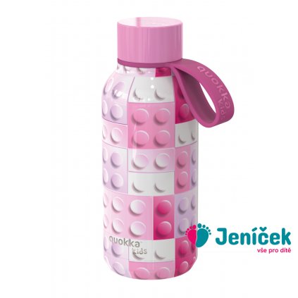 Nerezová termoláhev Solid Kids s poutkem Pink Bricks 330 ml